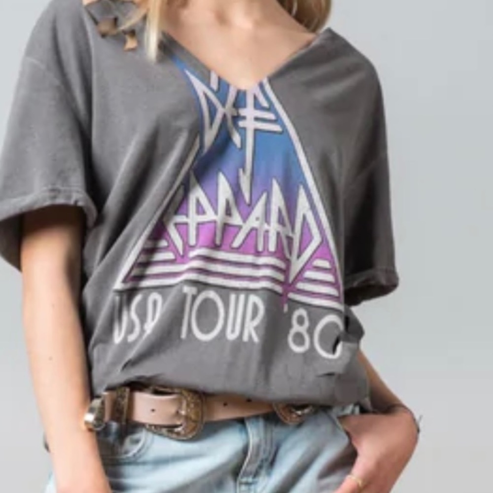 Recycled karma Def Leppard band tee